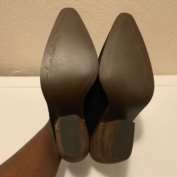 Alison Western Mule Black Suede Leather  Heeled Mule 7 Boho Business Casual - Picture 8 of 10